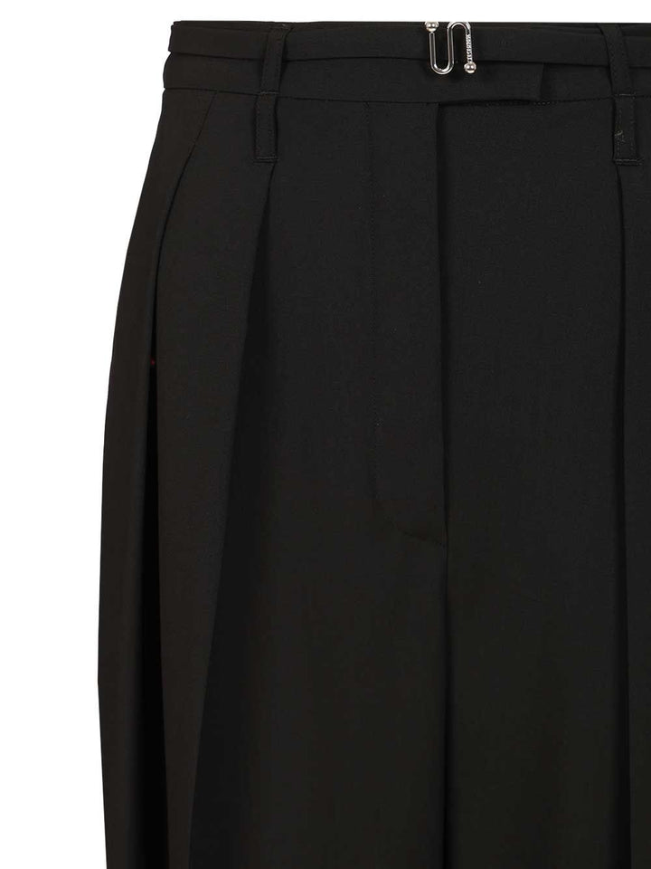 Sportmax Spxbautta Stretch Wool Pence Trousers - Nero | fff762773ee5f261923936264be640d0ad936825
