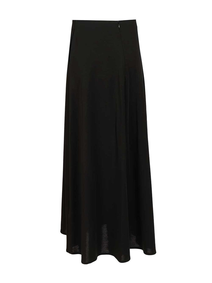 Max Mara Stilla Wool Interlock Long Skirt Gonne - Nero | 7bbf4ec597e29f4c78b8d94ec947584fa11d7437