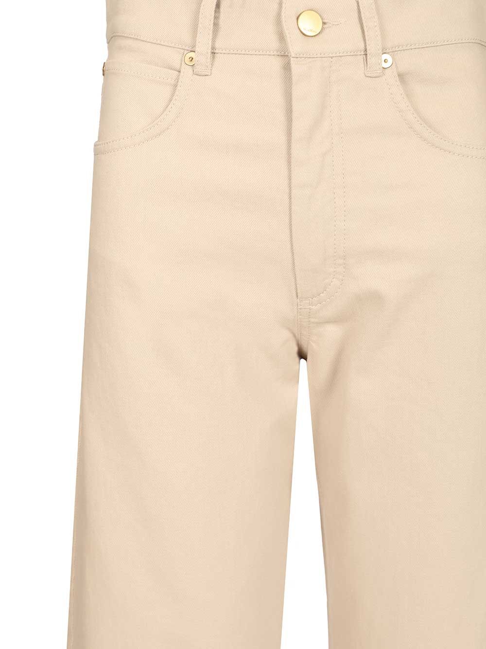 'S Max Mara Emily Cotton Canvas Denim Jeans - Beige | 84d8280996911274b9e2dd9f0178fc77c342225f