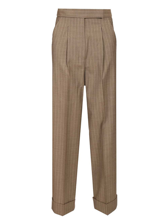 Pinstriped Trousers Marrone