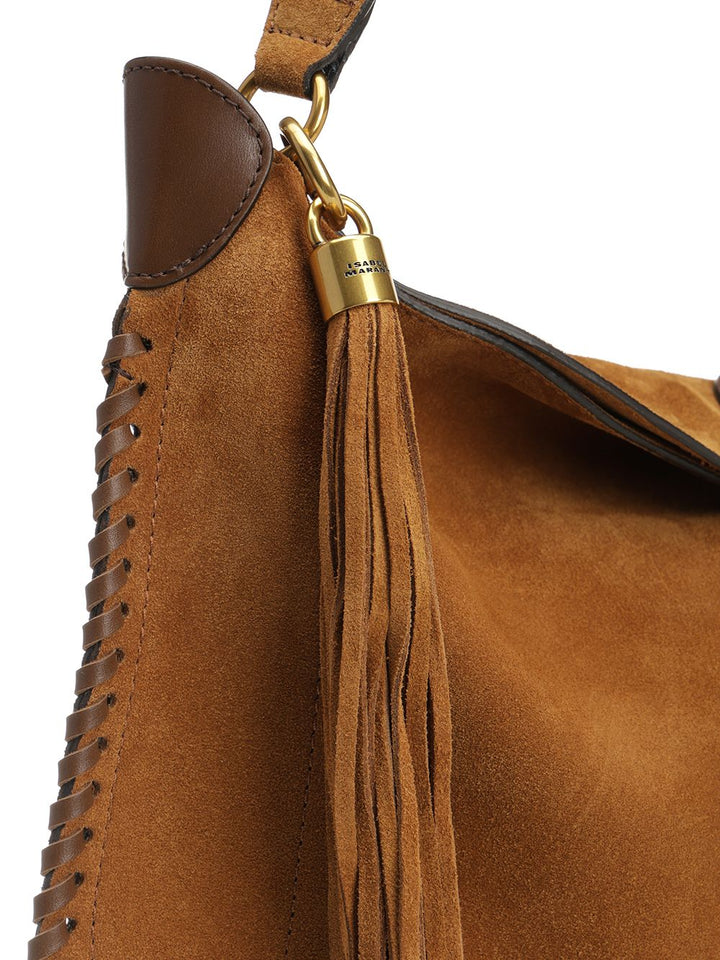 Isabel Marant Oskan Soft Folk-Gz Shoulder Bags - Marrone | 122d9b557127d785e8c0fadcd2c08551cd0ad64b