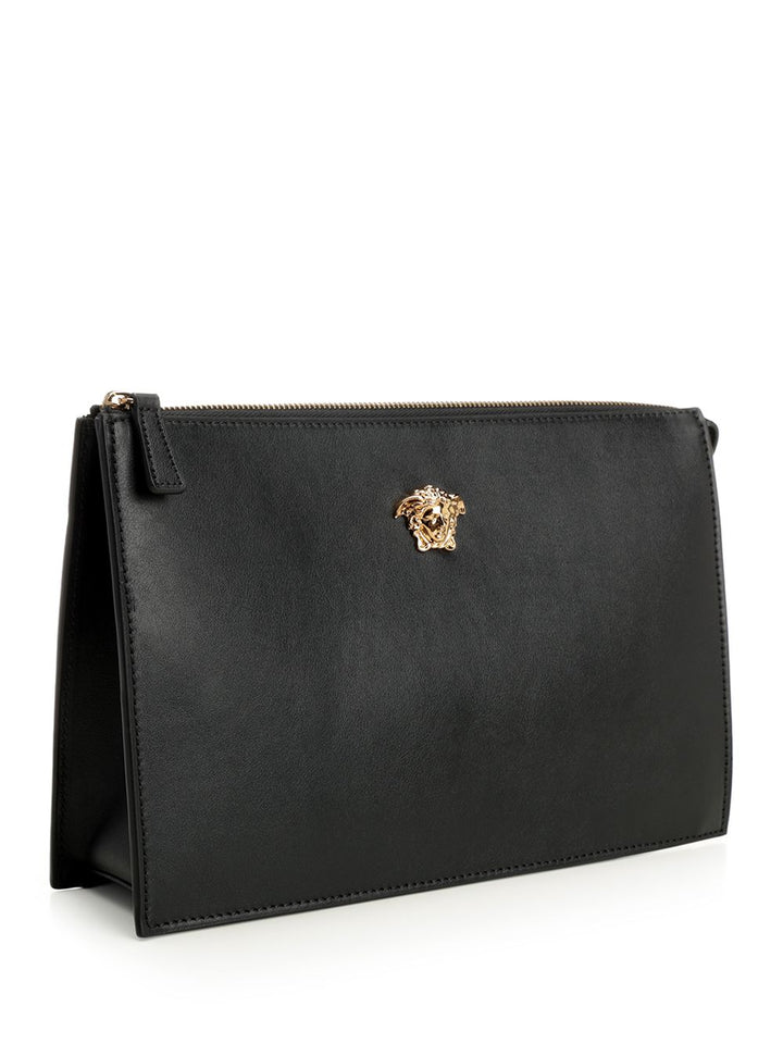 Versace Pouch With Leather Gusset Small leather goods - Nero | b04f5f55b162651fb849f620f86ee54f51c290c7