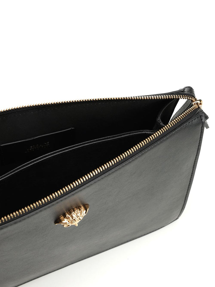Versace Pouch With Leather Gusset Small leather goods - Nero | a04d1fd2591606bd2a38ca941c0c1114872d0474
