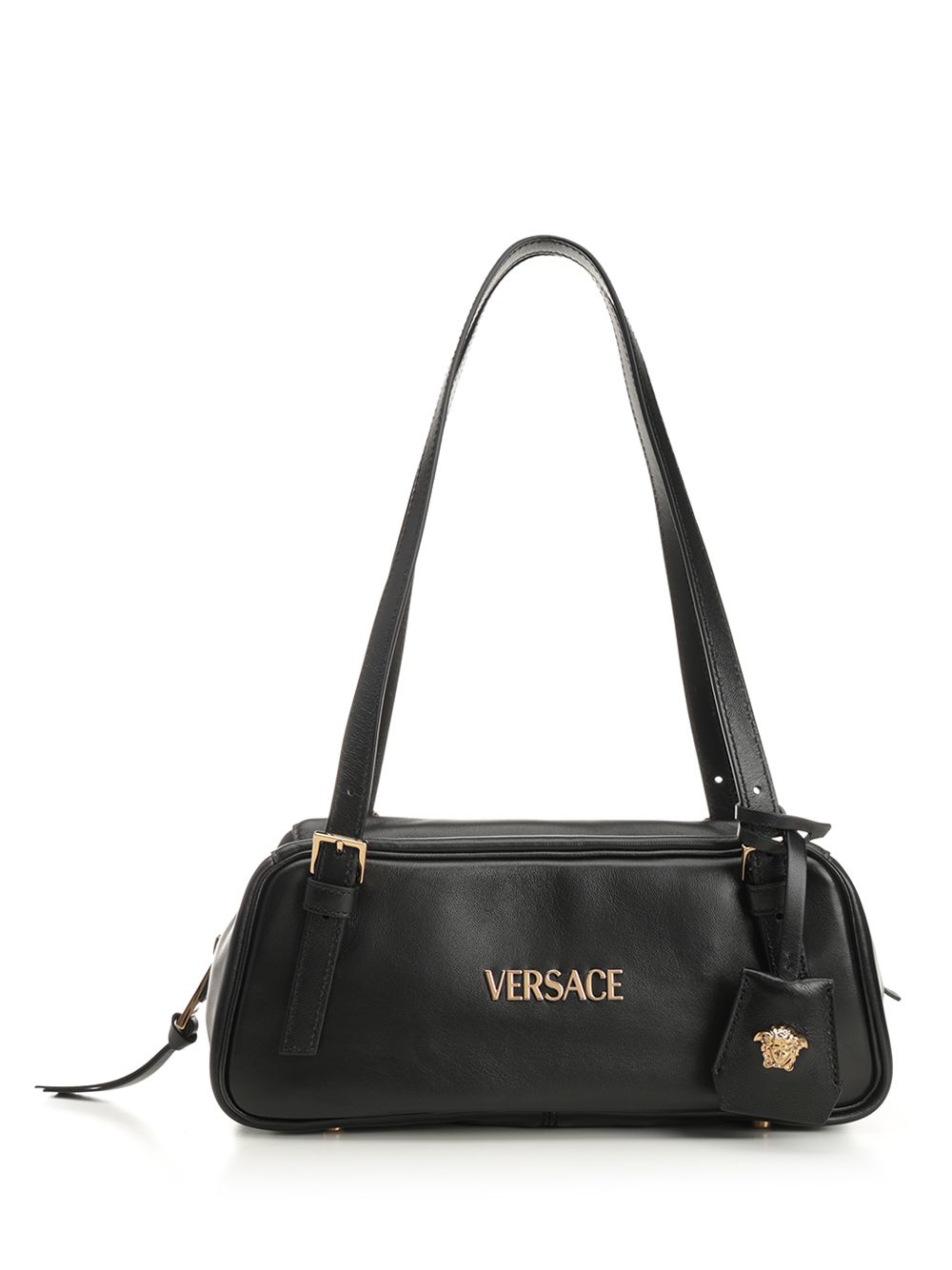 Versace Versace Tag Bowling Bag In Nappa Leather Shoulder Bags - Nero | 5e7af4dbef2bea938af8c4de4c08f20520b37376
