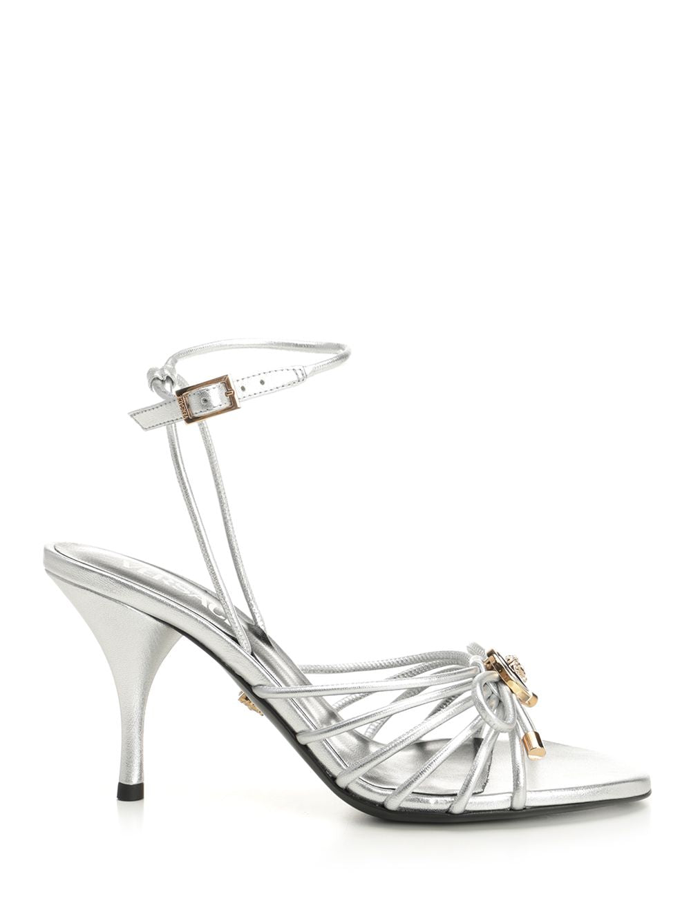 Versace Silver Leather Sandal Sandali - Silver | 7c55cacf31952be106f2781ad1d8ba9912580246