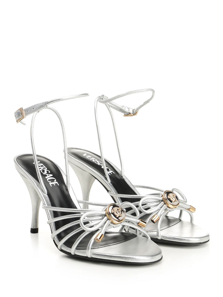 Versace Silver Leather Sandal Sandali - Silver | df02a7e83cb0e6d246e01ab3cc784878dab81951
