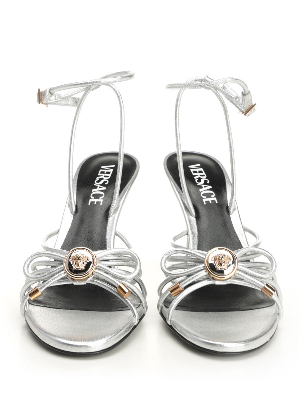 Versace Silver Leather Sandal Sandali - Silver | 8c74d0c310f3f5957b5c75519307c76e3a105f7f