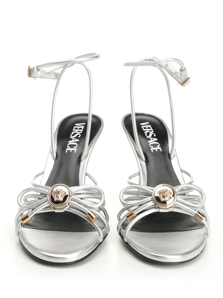 Versace Silver Leather Sandal Sandali - Silver | 8c74d0c310f3f5957b5c75519307c76e3a105f7f