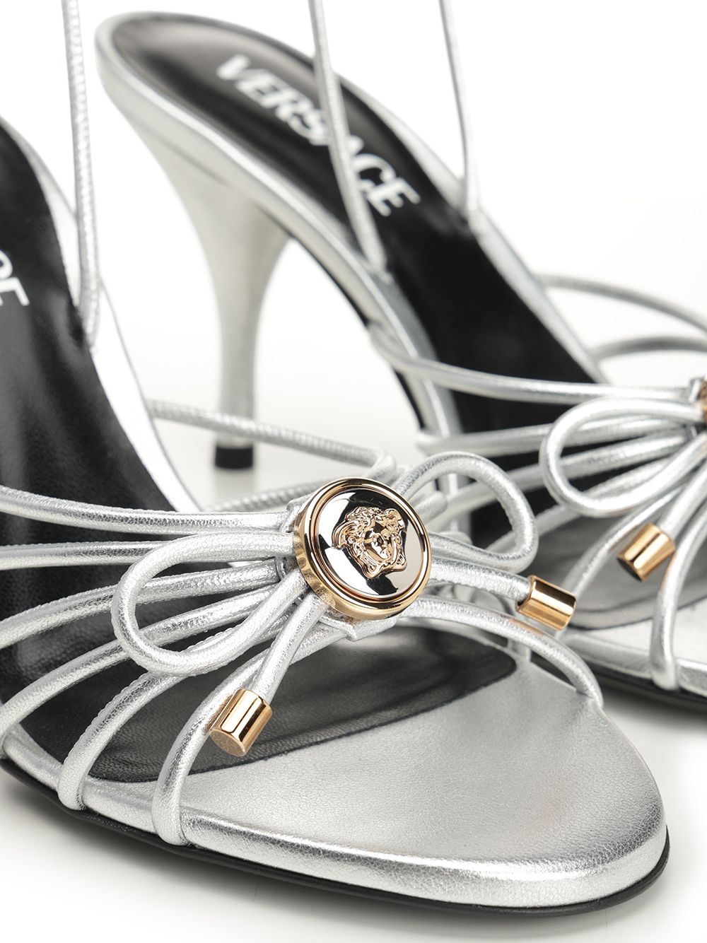 Versace Silver Leather Sandal Sandali - Silver | a613f6f69a8a229c3d77e821b3126dfbc2bd8973