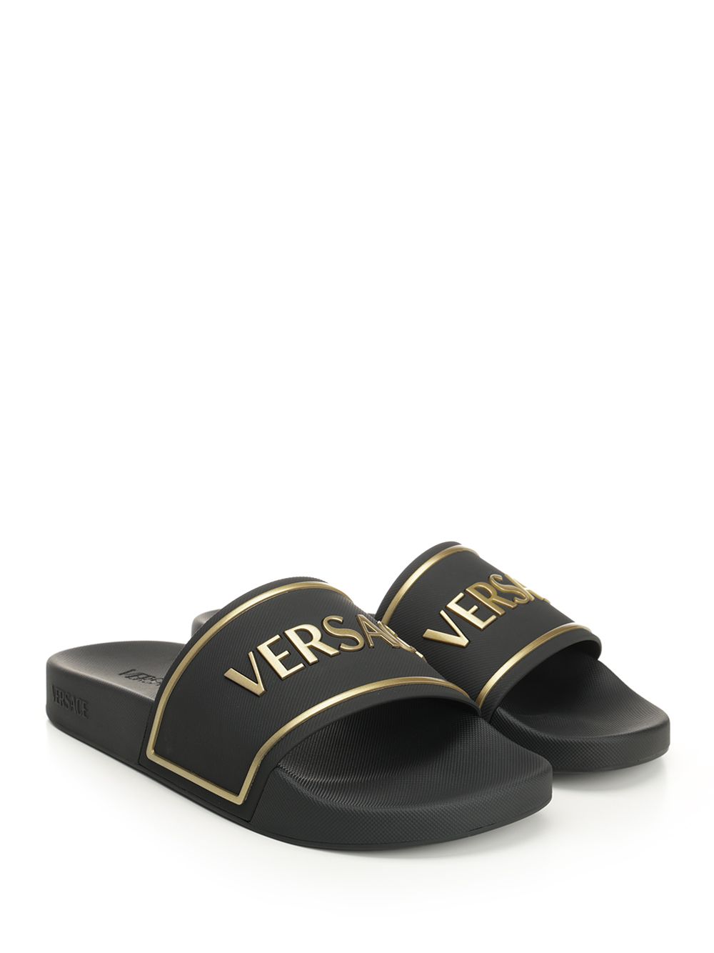 Versace Rubber Slides Scarpe basse - Nero | a58ad17dab19472bcb3ae2b6494e3f24b462d321