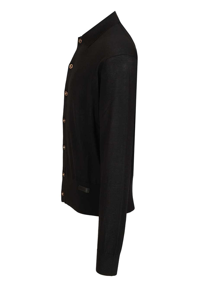 Versace Cotton And Silk Cardigan Shirts - Nero | c6b821aa907a9276230e417c407f5df8f6dc2754