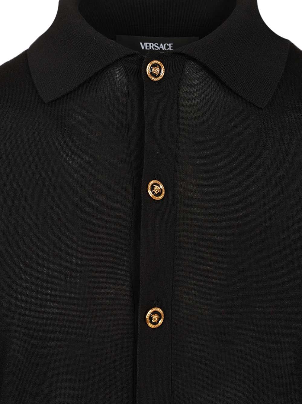 Versace Cotton And Silk Cardigan Shirts - Nero | 2333cf65a6cc3e4e8e151f452775db443b011405