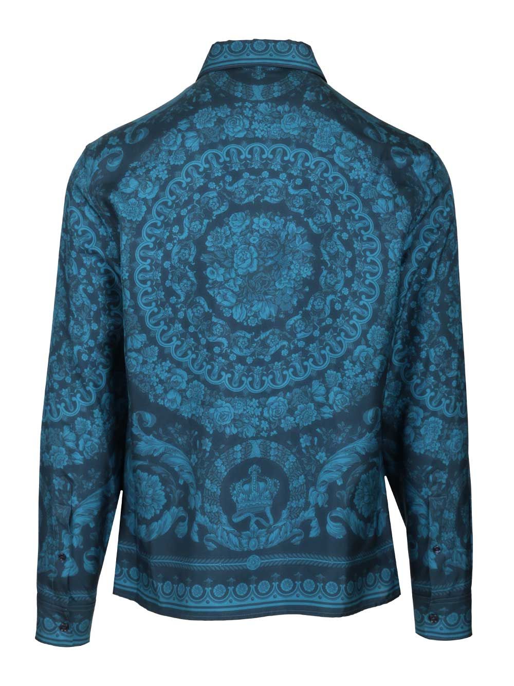 Versace Informal Shirt Silk Twill Fabric  Barocco 92 Print Shirts - Blu | 910aca5a04c5239ac798030b21cc4c2c1e252444