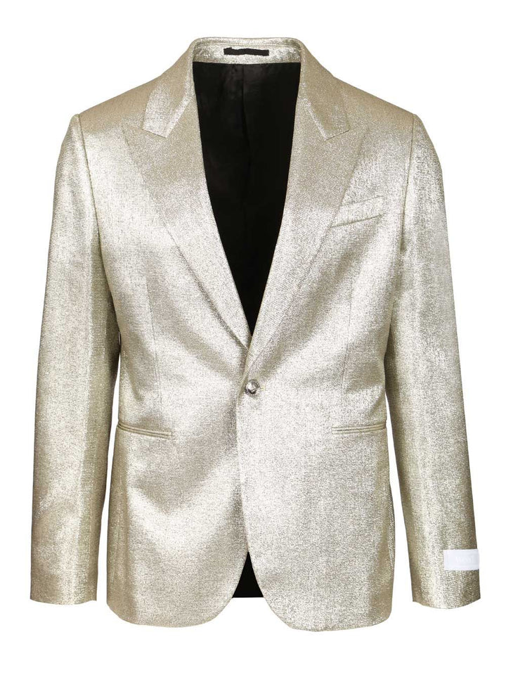 Versace Lurex Evening Blazer Giacche - Silver | a708f1a7bc3921b3b7e0ee25b4ebd79d10d712c6