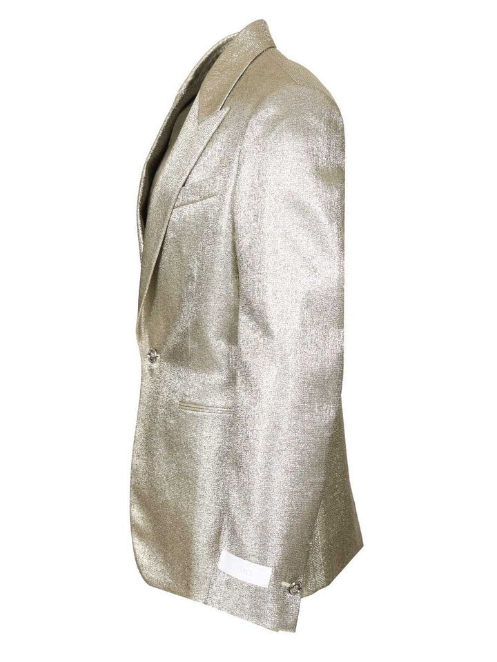 Versace Lurex Evening Blazer Giacche - Silver | 490260dd6536414701178f759a0ea98af04b5fcd