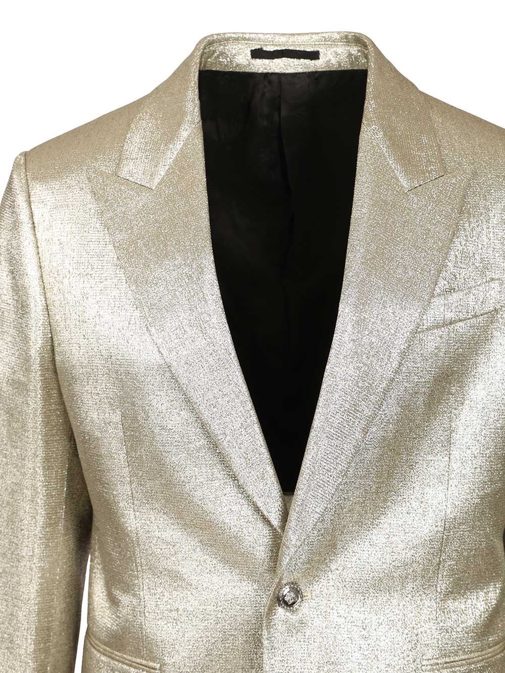 Versace Lurex Evening Blazer Giacche - Silver | 69fb020e3057c14b8dfd28a67c6f352e313f80c6