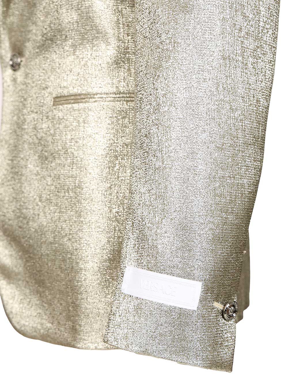 Versace Lurex Evening Blazer Giacche - Silver | 56955aef2a0681d6ab033cc68e7617e63b458ee0