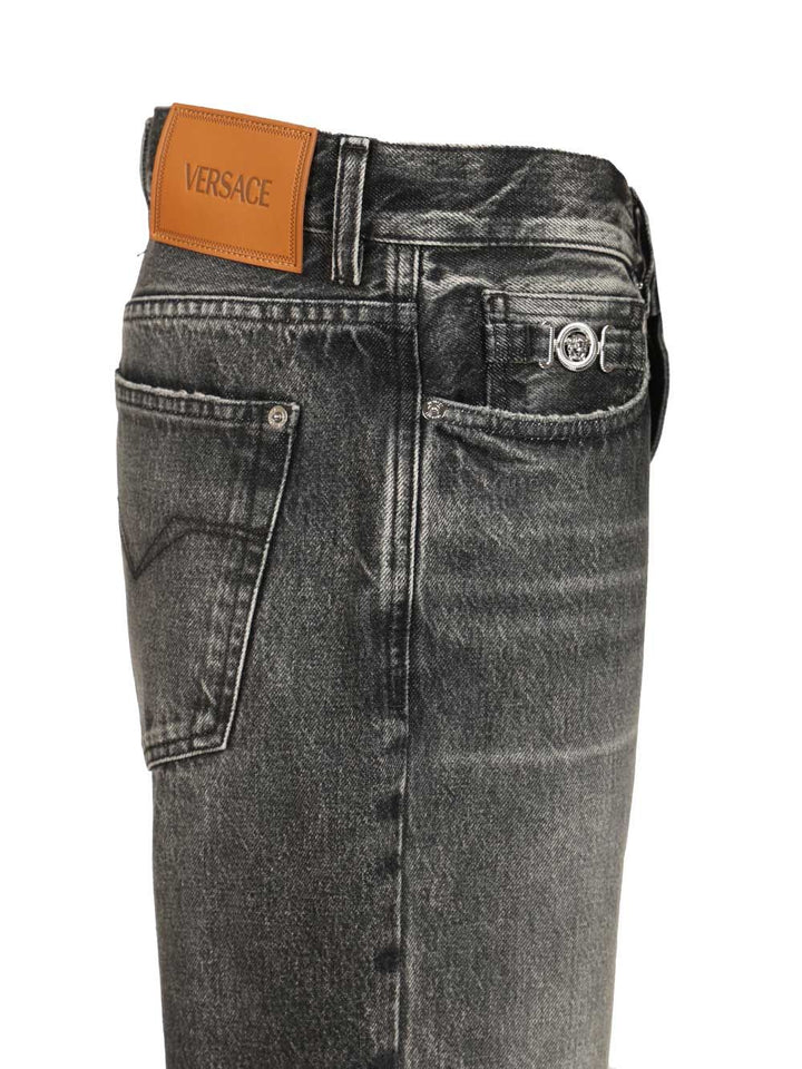 Versace Pant Denim Denim Stone Wash Medium Grey Jeans - Grey | 37774b390a2a9c95b73d9756f25a4ee8b36de0b3