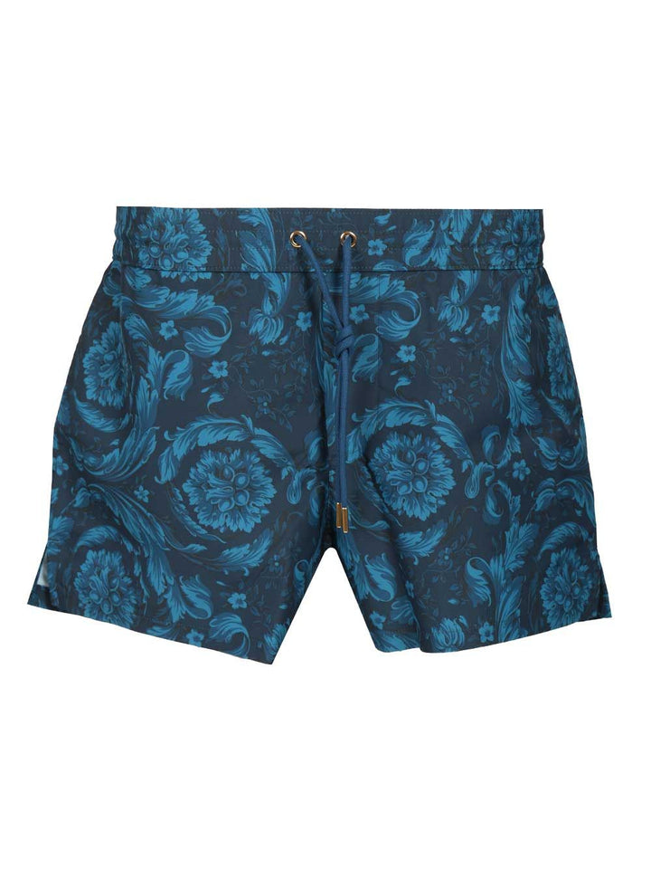 Versace Nylon Swim Shorts Swimwear - Blu | 467bf046dd880008719341e6f26b5a42ce044025
