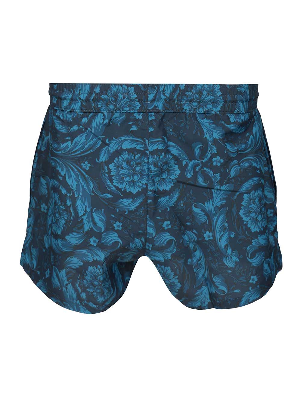 Versace Swim Boxer Nylon Golfo Recycled Fabric All Over Baroque Print Swimwear - Blu | 8ab8b887af7d642e7cf1dfeace7936e8428f04ad