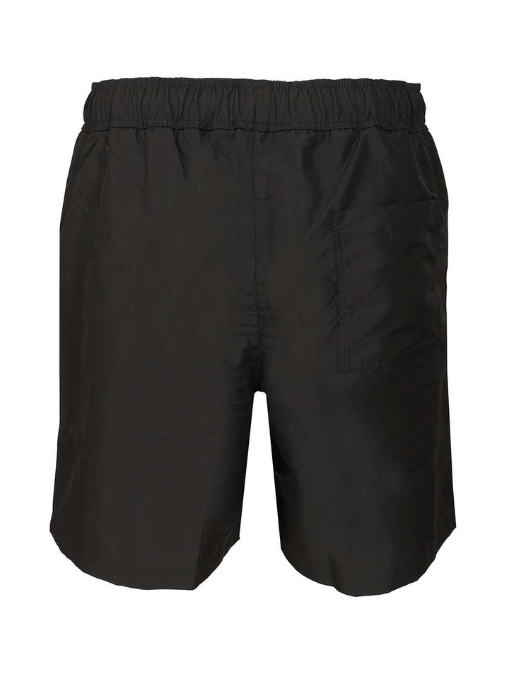 Versace Swim Shorts Nylon Golfo Reciclato+Banda Greca Swimwear - Nero | d126ee3e2c2bd9033a557d56e7a1728cfc16b1eb