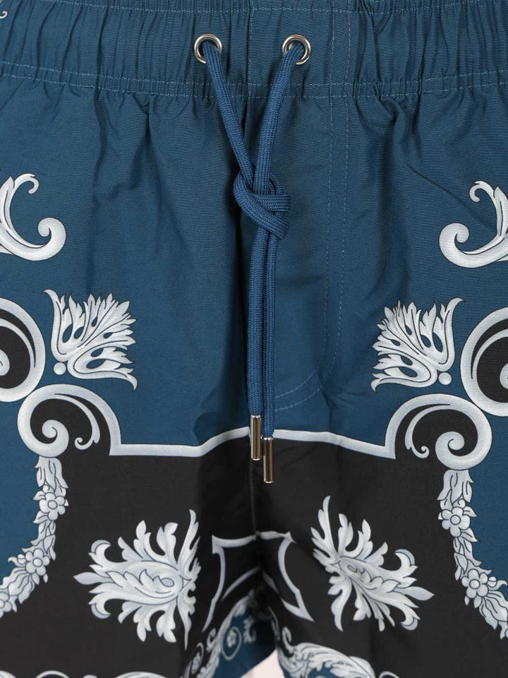 Versace Baroque Swim Shorts Swimwear - Blu | 9a85094987435565dd1fc1c6183276c10427953e