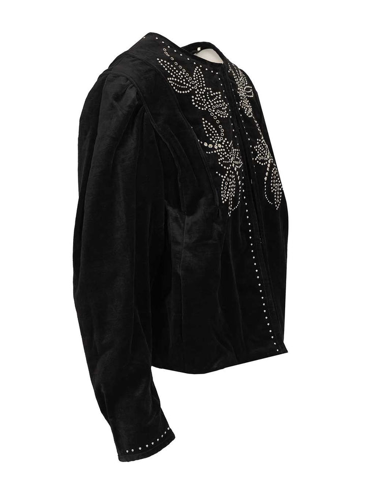 Isabel Marant Studded Velvet Blouse Shirts - Nero | 82cde7c22dfe7450c5f39cc451a4431fe5ded878