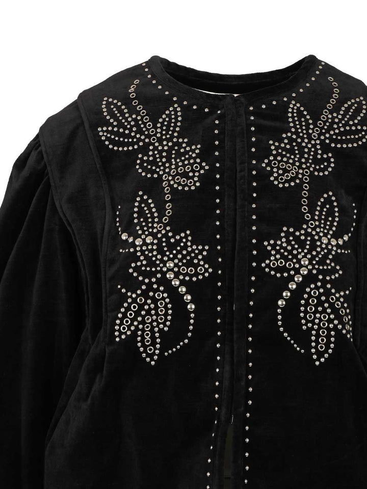 Isabel Marant Studded Velvet Blouse Shirts - Nero | b9b14a0a4631273a5141983ab68e63cddd3a4c76