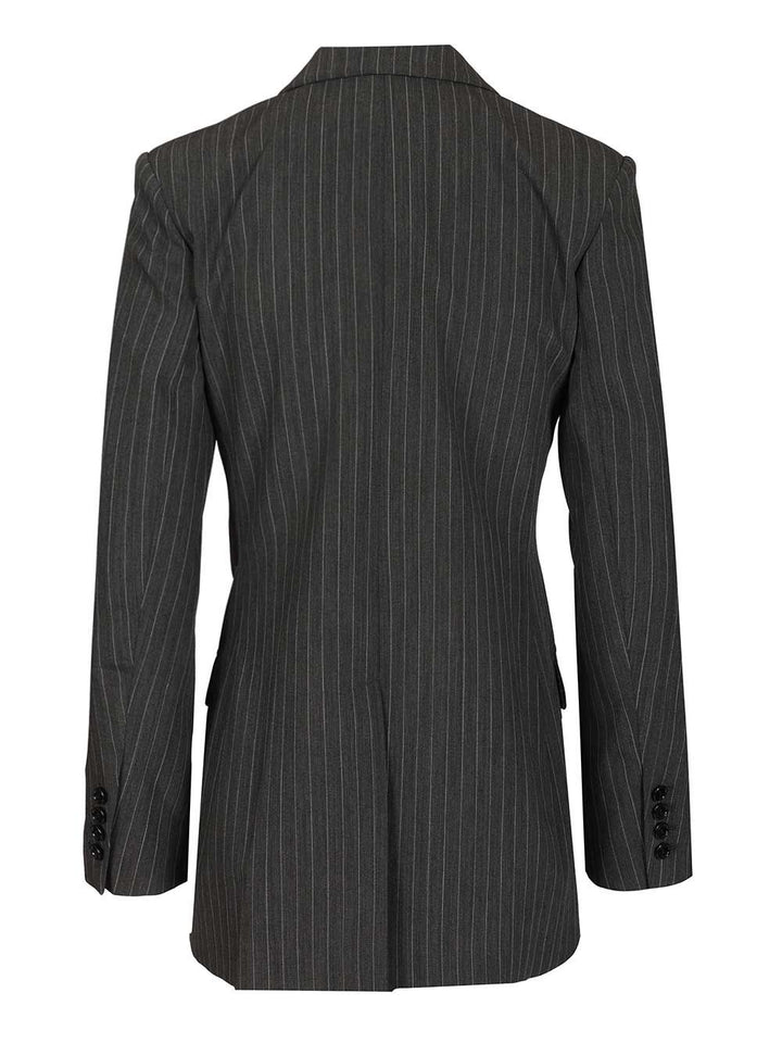 Isabel Marant Double-Breasted Pinstriped Blazer Giacche - Grey | d31a8a907e8fd09ffb8dbc1f8e1f0cb3207a243a