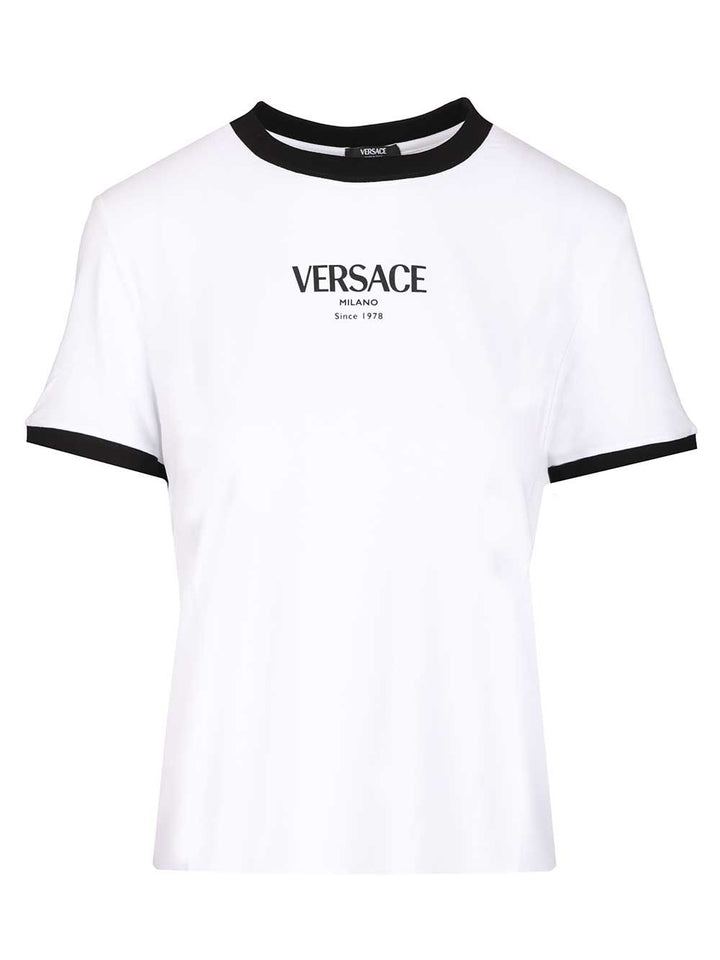 Versace Stretch Jersey T-Shirt - Bianco | b2bff315e18583d4e391f67ef8db02242c6efc63