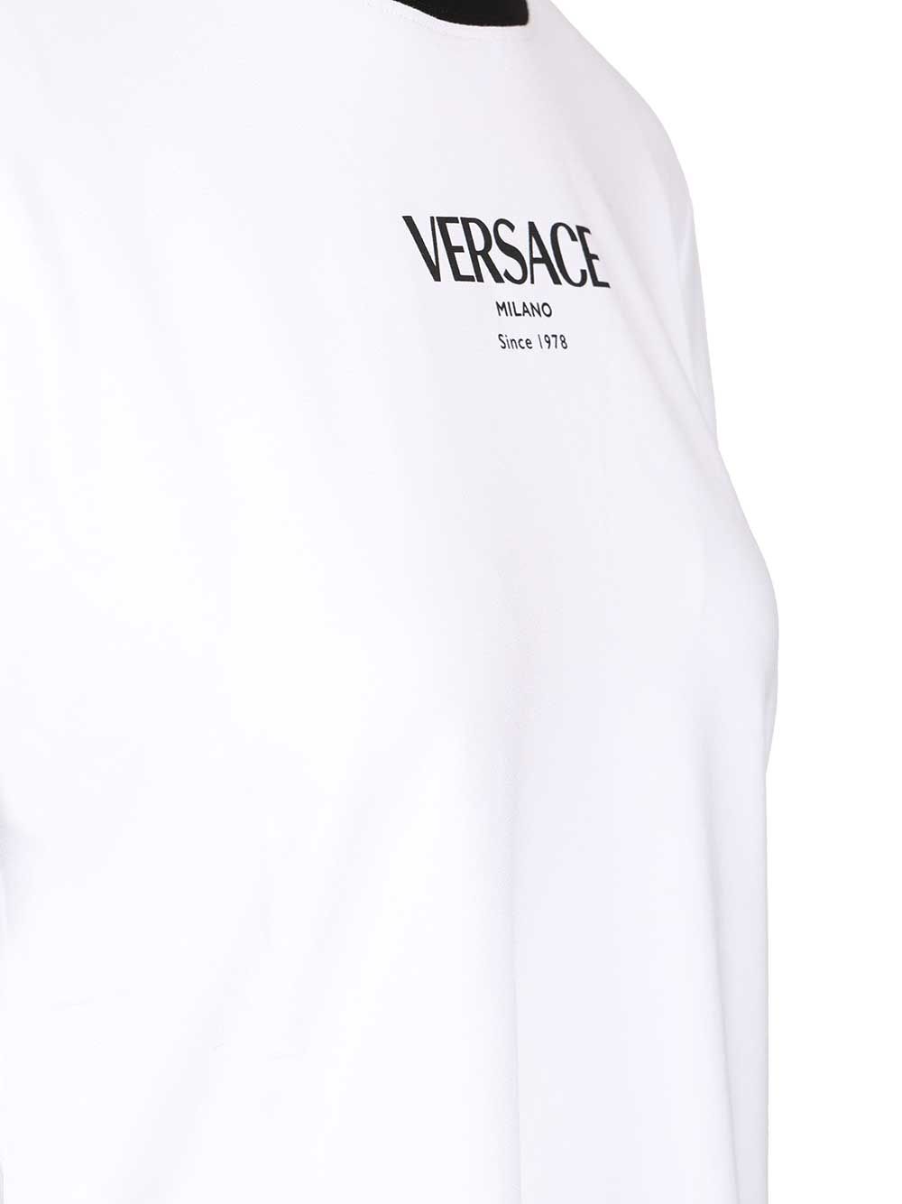Versace Stretch Jersey T-Shirt - Bianco | 7bafcdf1ea513c25efe81d935be7be7609eb8fe1