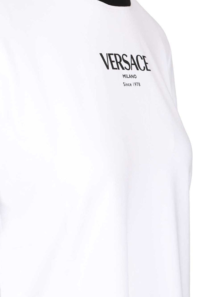 Versace Stretch Jersey T-Shirt - Bianco | 7bafcdf1ea513c25efe81d935be7be7609eb8fe1