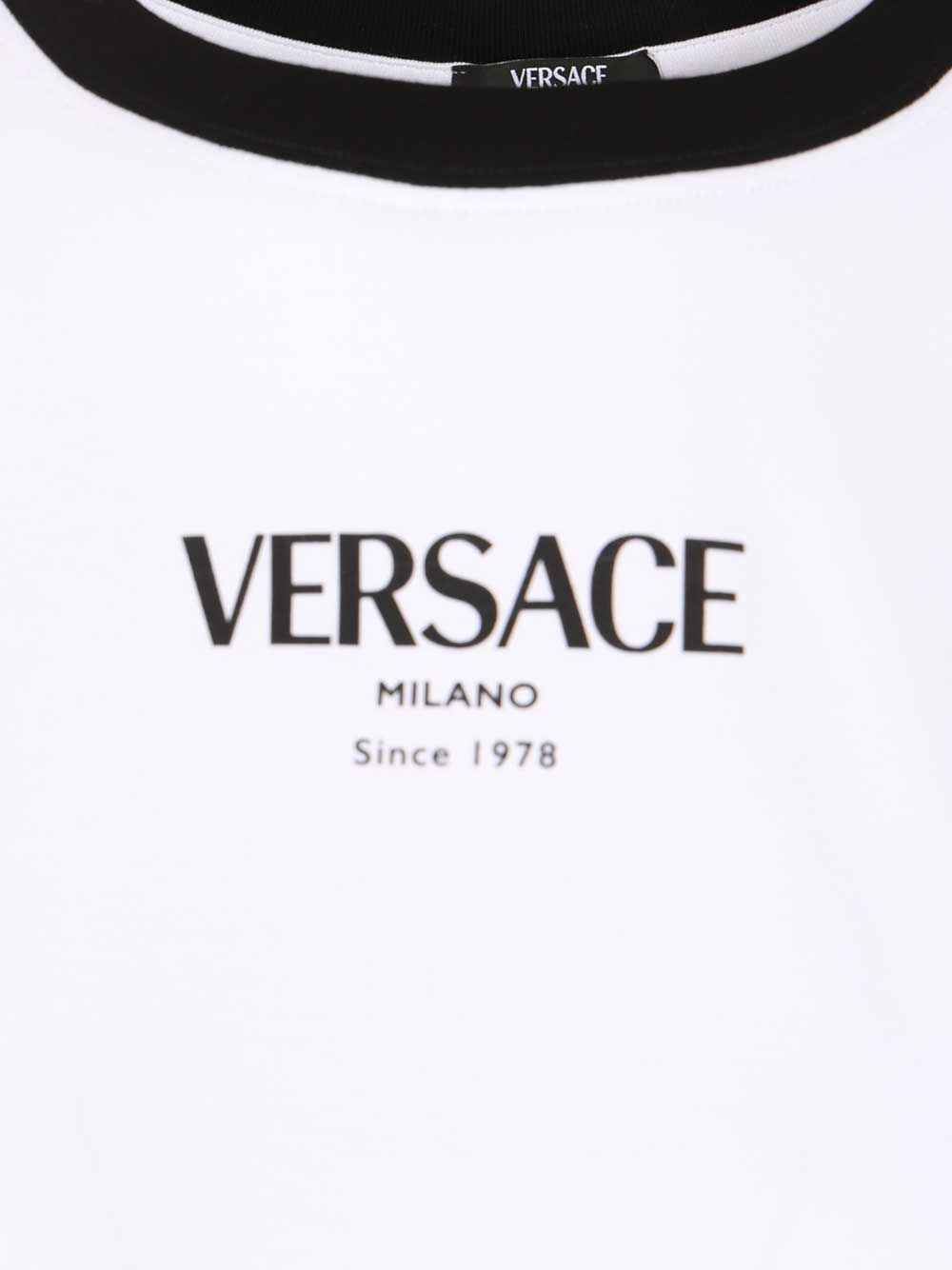 Versace Stretch Jersey T-Shirt - Bianco | 75aa663927e946eee0960c557d920c1c84723622