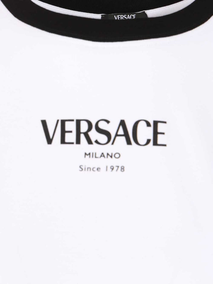 Versace Stretch Jersey T-Shirt - Bianco | 75aa663927e946eee0960c557d920c1c84723622
