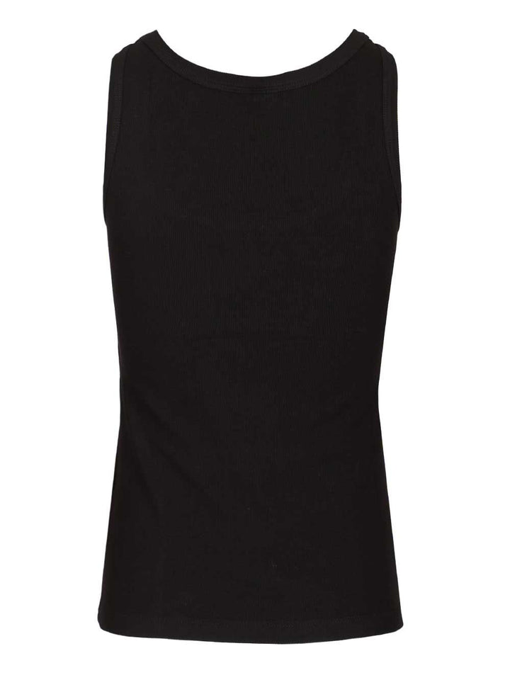 Versace Tank Top Gots Cotton Rib Stretch Top - Nero | cf96f64f6ef2be4b4460e4eb99b43412d69aa67f