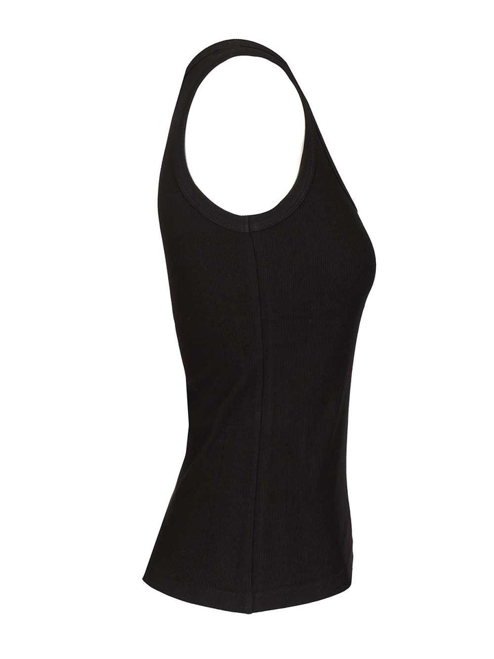 Versace Ribbed Tank Top Top - Nero | c8048441b10ce6baa90a7a418ade9ac42b3e24b9