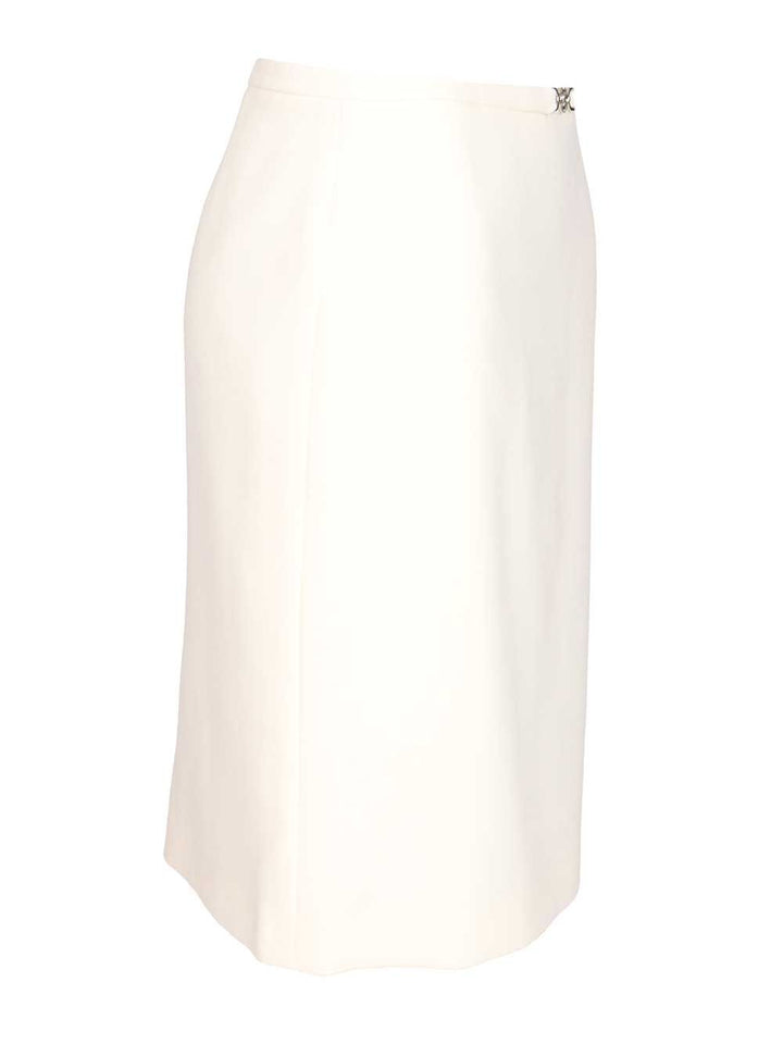 Versace Skirt Responsible Light Weight Double Wool Crepe Gonne - Bianco | 74359506807661fa85380d55702ba14f598f27c3