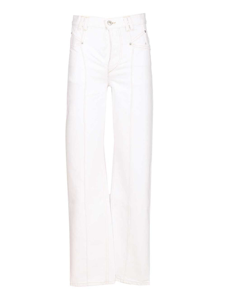 Isabel Marant Drolane 5 Pocket Denim With Panel Jeans - Bianco | 74277fd0e9c9def9269f12d540c8e9ef8ccbf0da