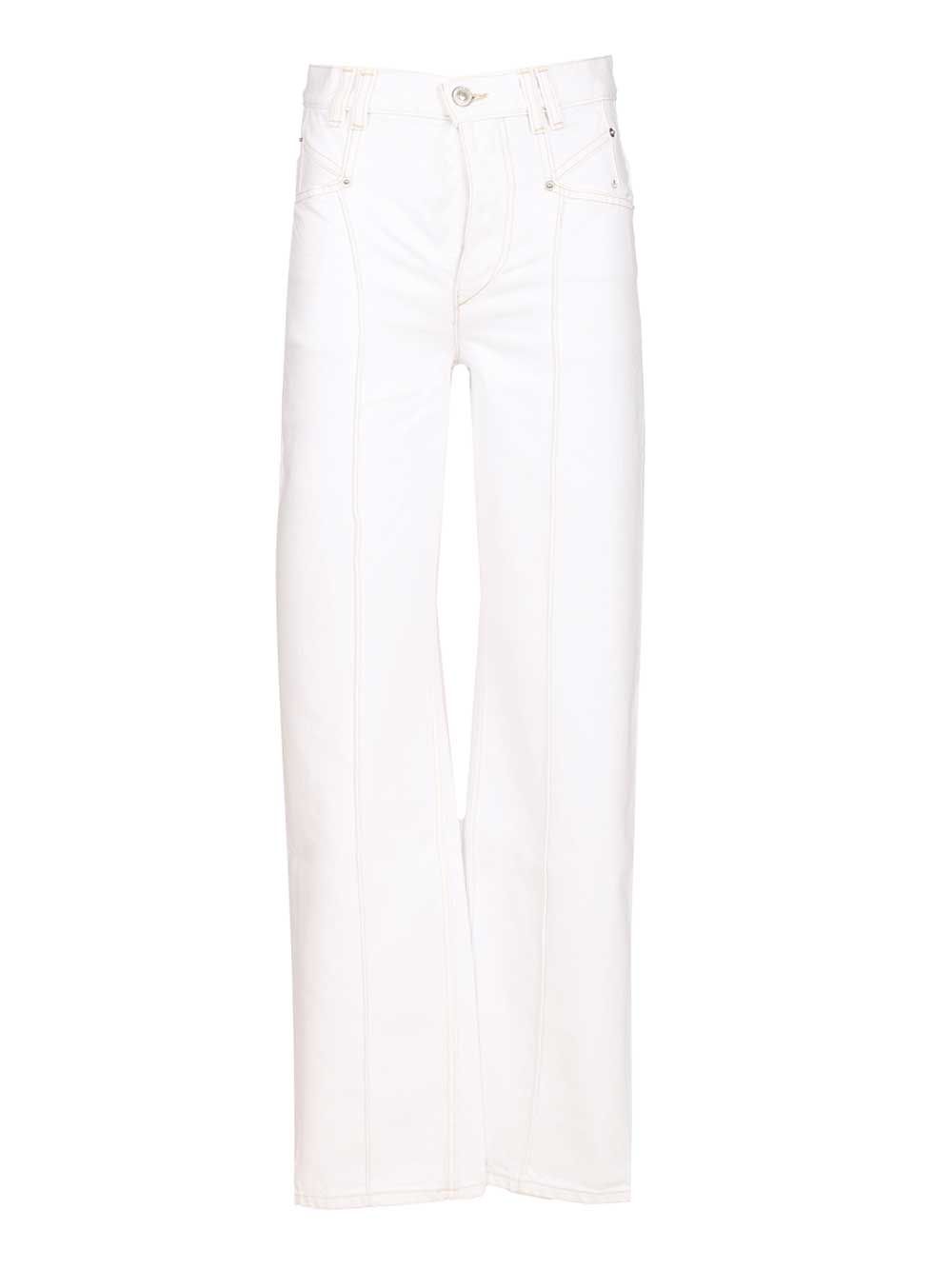 Isabel Marant Drolane 5 Pocket Denim With Panel Jeans - Bianco | 74277fd0e9c9def9269f12d540c8e9ef8ccbf0da