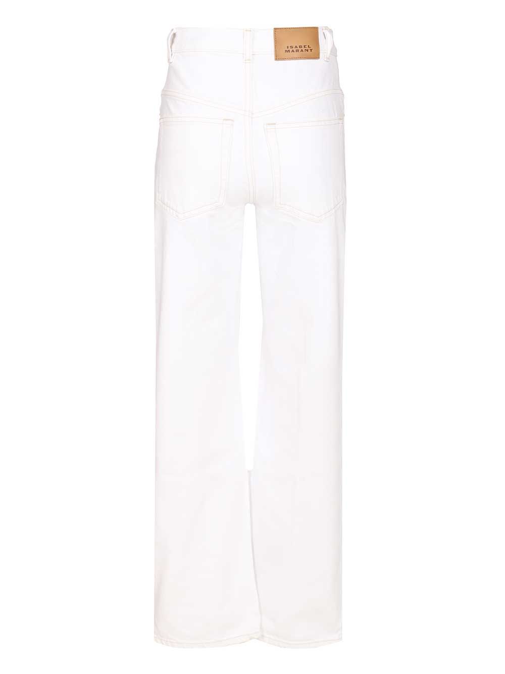 Isabel Marant Drolane 5 Pocket Denim With Panel Jeans - Bianco | 17cda200f9c0a5ebc1536e0442fb6bae31b18d8a