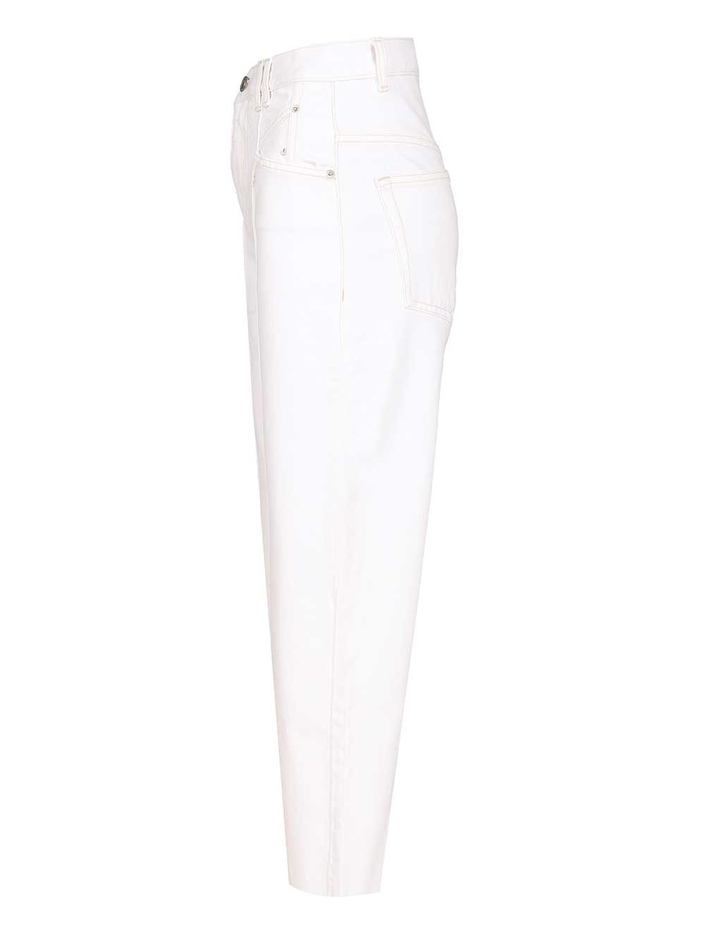 Isabel Marant Drolane 5 Pocket Denim With Panel Jeans - Bianco | 6e8cdeff46ed4e64405ffe8913871a25cb4873ea