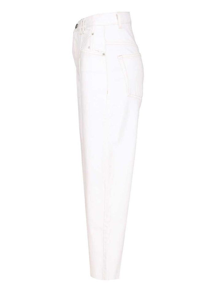 Isabel Marant Drolane 5 Pocket Denim With Panel Jeans - Bianco | 6e8cdeff46ed4e64405ffe8913871a25cb4873ea