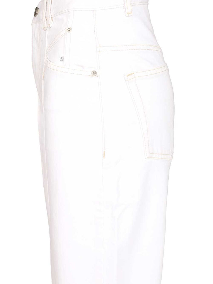 Isabel Marant Drolane 5 Pocket Denim With Panel Jeans - Bianco | 68d796ba31a10e1ce675d649c75c374c9383b902
