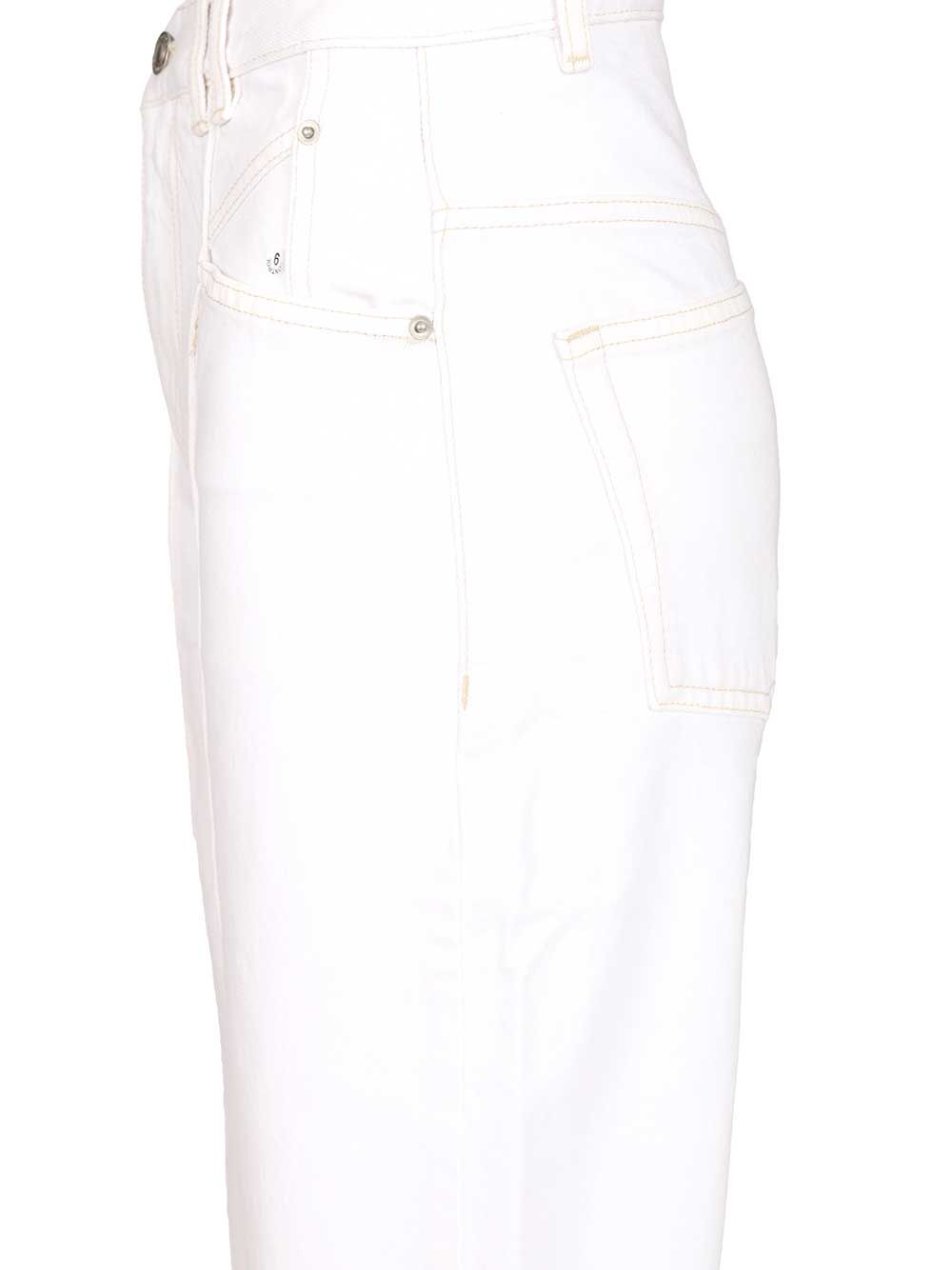 Isabel Marant Drolane 5 Pocket Denim With Panel Jeans - Bianco | 68d796ba31a10e1ce675d649c75c374c9383b902