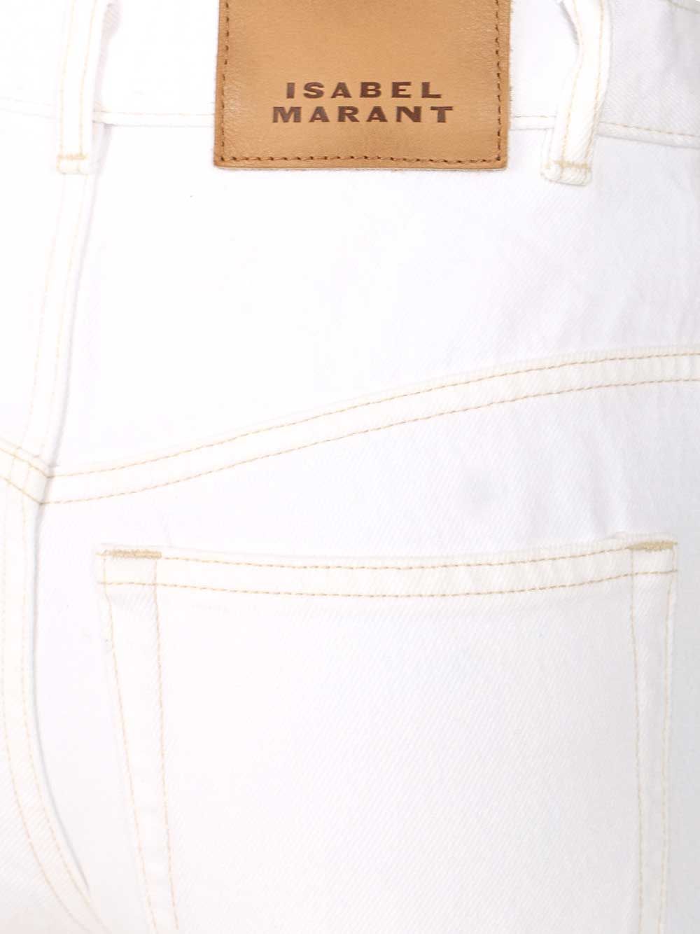 Isabel Marant Drolane 5 Pocket Denim With Panel Jeans - Bianco | e02808aafaa1a8a3b33ecb9579cc26497364f3b5