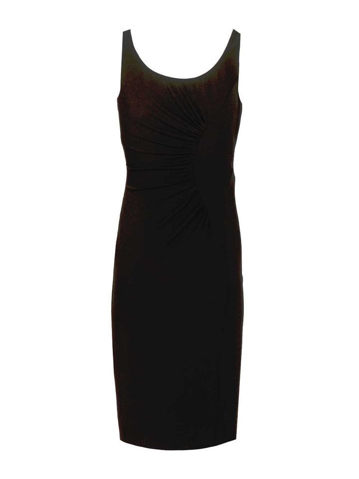 Versace Draped Sleeveless Midi Dress Abiti - Nero | 3639864e167676a2c0e3c748cfa295aa04f25b34