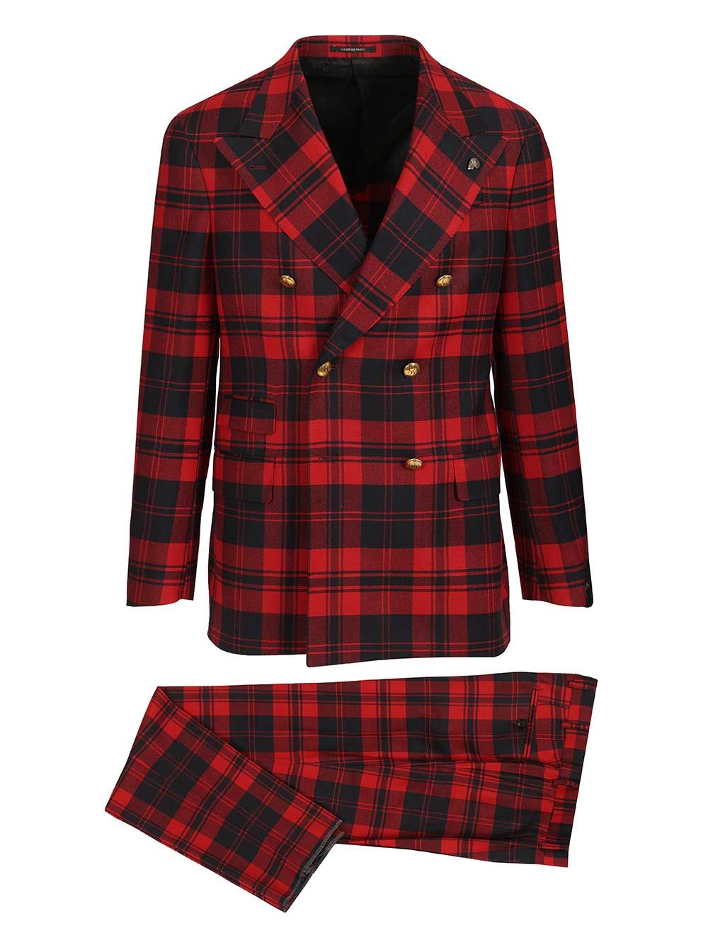 Gabriele Pasini Red Checked Double-Breasted Suit Abiti - Rosso | 7a2a8e22e8587fd94fe8a32a306edb95c225c4c7