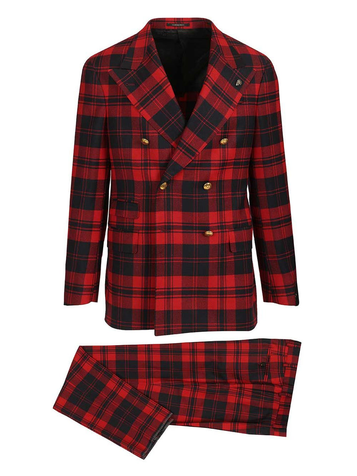 Gabriele Pasini Red Checked Double-Breasted Suit Abiti - Rosso | 7a2a8e22e8587fd94fe8a32a306edb95c225c4c7