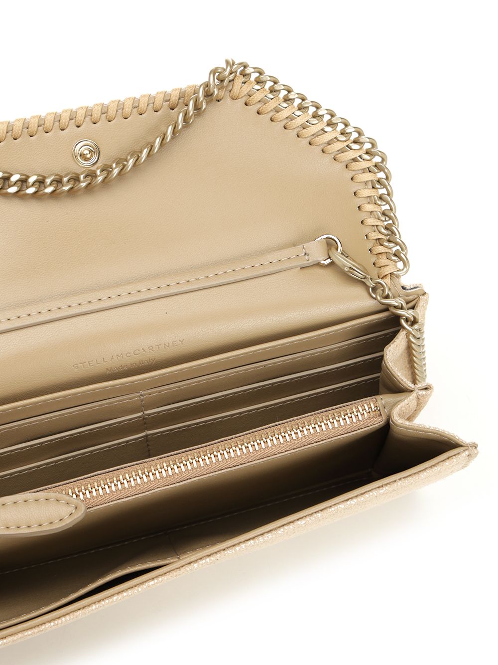 Stella Mccartney Falabella Continental Wallet With Chain Eco Shiny Dotted Chamois W/Tonal Chain - Airlite Crossbody Bags - Oro | 486d64e9d15e91bcb852fae4c00758551d443f1c
