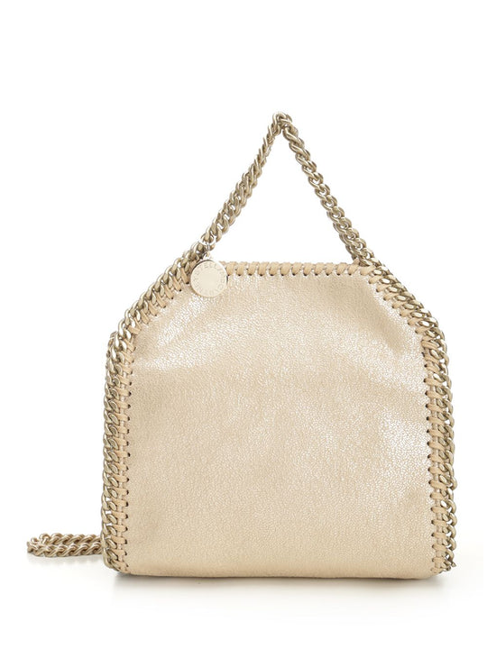 Falabella Tiny Bag Eco Shiny Dotted Chamois W/Tonal Chain - Airlite Crossbody Bags Oro